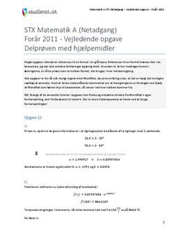 STX Matematik A NET 2011 Forår - Delprøven med alle hjælpemidler