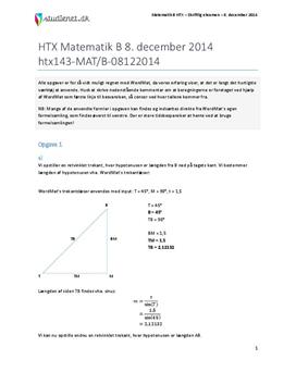 HTX Matematik B 8. december 2014 Projektoplæg - Vejledende besvarelse
