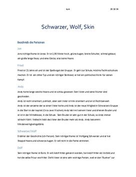 Schwarzer, Wolf, Skin von Marie Hagemann | Charakterisierung