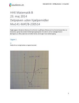 HHX Matematik B 2014 23. maj - Delprøven uden hjælpemidler