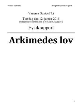 Arkimedes lov | Rapport | Fysik B