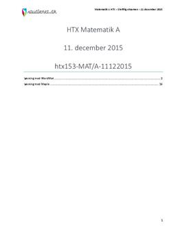 HTX Matematik A 11. december 2015 - Vejledende besvarelse