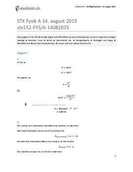 STX Fysik A 2015 14. august - Besvarelse af eksamenssæt