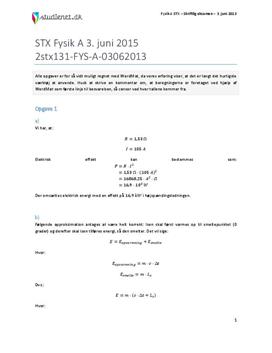 STX Fysik A 2013 3. juni - Besvarelse af eksamenssæt
