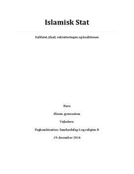 SRP om Islamisk Stat i Religion B og Samfundsfag A