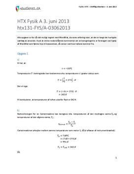 HTX Fysik A 2013 3. juni - Besvarelse af eksamenssæt