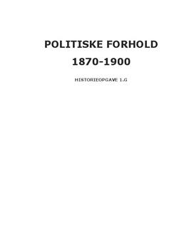 Politiske forhold 1870-1900
