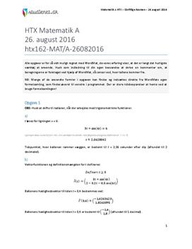 Arv bibliotek optager HTX Matematik A 26. august 2016 - Vejledende besvarelse - Studienet.dk