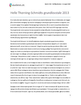 Analyse af Helle Thorning-Schmidts grundlovstale 2013