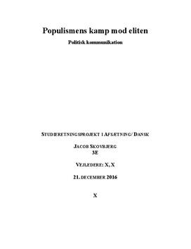 SOP om populisme i Afsætning A og Dansk A