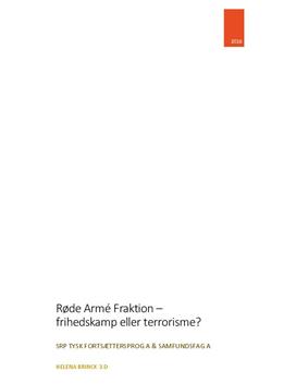 SRP om Ulrike Meinhof og Rote Armee Fraktion (RAF) i Tysk A og Samf A