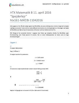 HTX Matematik B 11. april 2016 Spejderlejr - Vejledende besvarelse