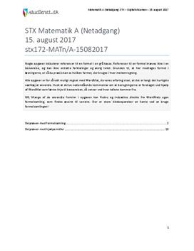 STX Matematik A NET 15. august 2017 - Vejledende besvarelse