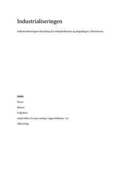 DHO om industrialiseringen i Danmark 1870-1900