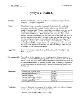 Omdannelse af NaHCO3 og gasdannelse med saltsyre