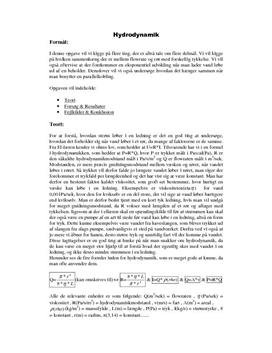 Hydrodynamik og Flowrate - Rapport i Fysik