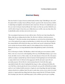 Analysis of American Beauty