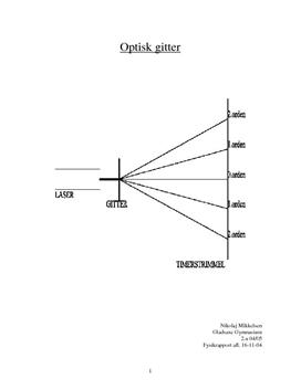 Forsøg med optisk gitter: Bølgelængden af laser og rilleafstand på cd | Rapport i Fysik