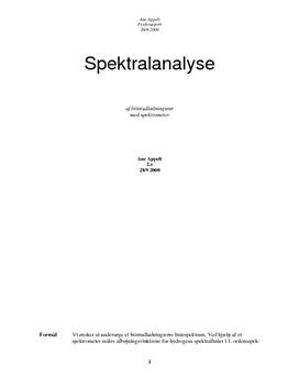 Fysikrapport om Spektralanalyse