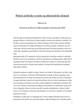 Polens politiske system og økonomiske tilstand | Samfundsfag A