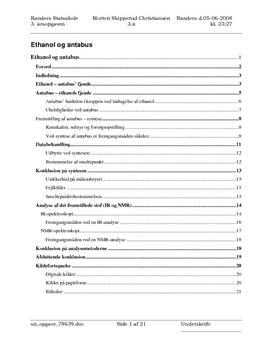 Organisk Kemi - Ethanol og Antabus - Rapport i Kemi