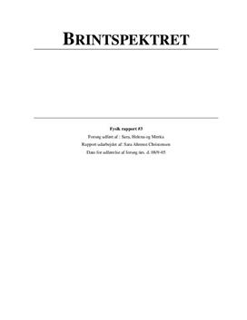 Rapport om Brintspektret