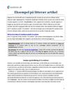 Litterær artikel eksempel Litterær artikel eksempel