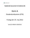 STX Kemi A Eksamen 25. maj 2012 - Vejledende besvarelse