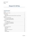 Carlsberg og mulighed for eksport til Afrika - Analyse