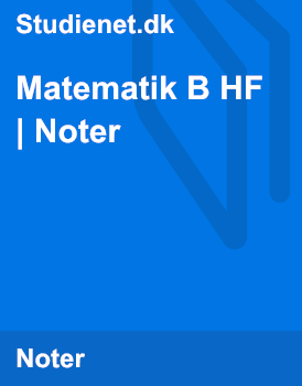 Matematik B HF | Noter | Studienet.dk